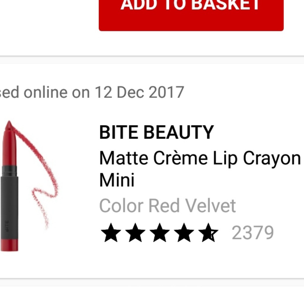 BITE beauty lip crayon (matte lip mini)